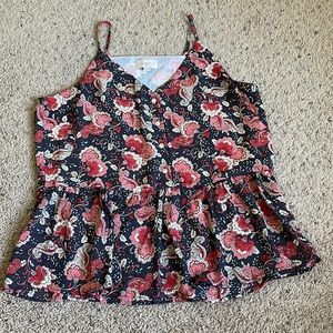 NWOT Loft Grey Paisley Top Medium